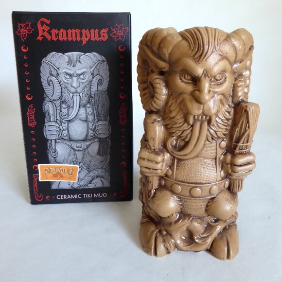 NEW 2019 KRAMPUS MONDO TEE-KIS BEAST NUTMEG VARIANT CERAMIC TIKI MUG - Picture 1 of 16